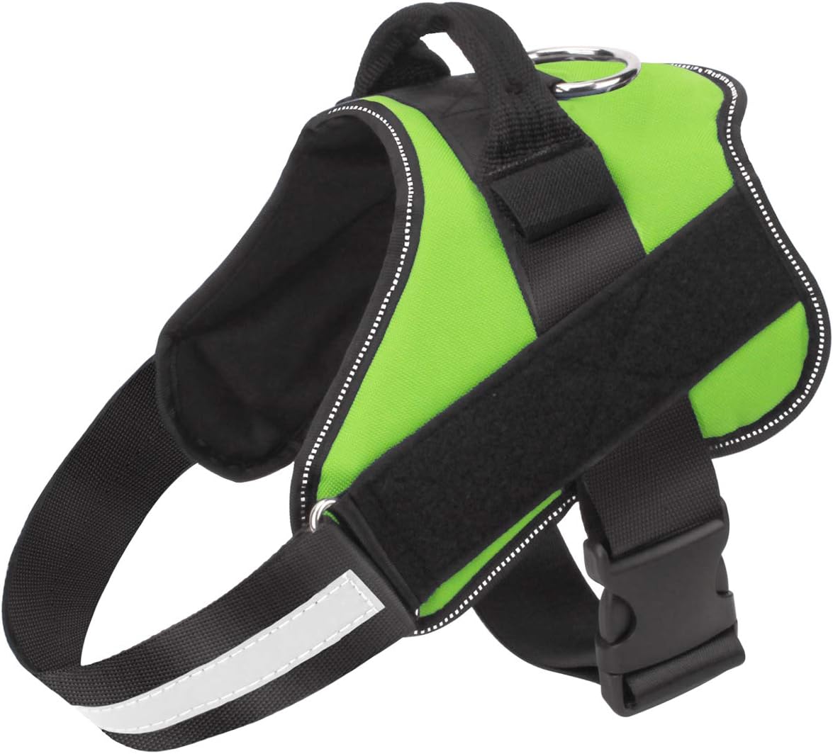 Bolux – Arnés para perro, reflejante y transpirable, ajustable, con asa, para sacarlo a pasear, no más tirones ni asfixia (verde, tamaño XG)