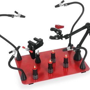 Helping Hands – Estación magnética de tercer ayudante con 4 brazos magnéticos de soldadura, soporte para pistola de soldadura y base estable grande Helping Hands – Estación magnética de tercer ayudante con 4 brazos magnéticos de soldadura, soporte para pistola de soldadura y base estable grande