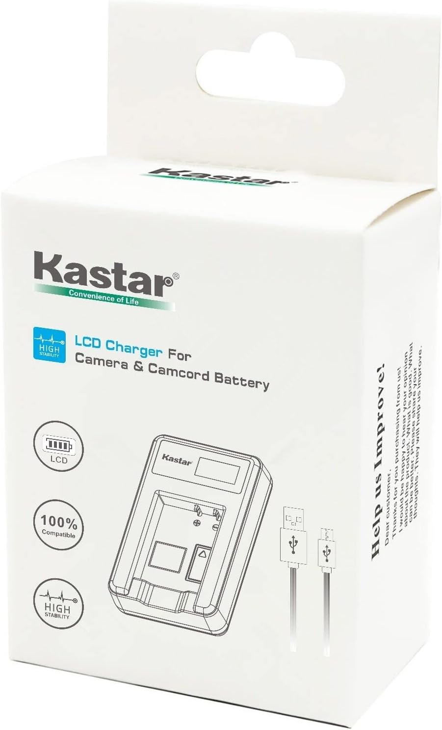 Kastar Paquete de 2 baterías NP-FW50 y cargador USB LED2 compatible con Sony Cyber-Shot DSC-RX10 III, Cyber-Shot DSC-RX10M3, Cyber-Shot DSC-RX10 IV,