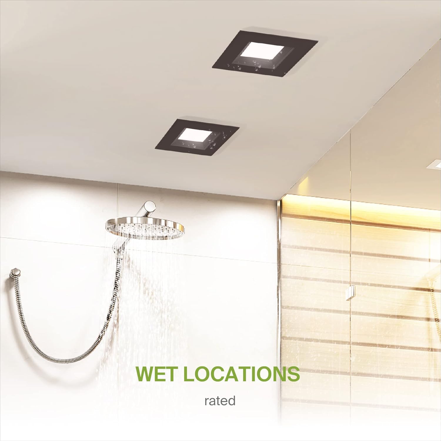 ASD Bronze 6 inch LED Recessed Lighting Square Retrofit Kit 5CCT Selectable 27003000350040005000K Adjustable 12W 1050Lm Wet Rated Dimmable LED