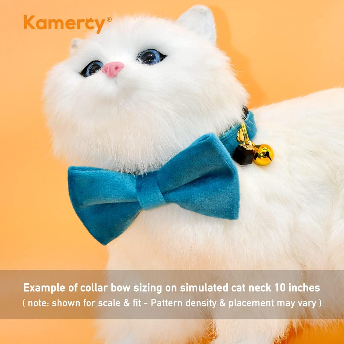 Collares para gatos, collar de terciopelo turquesa para gato, collar de gato con dijes y campana, collar de seguridad para gatos