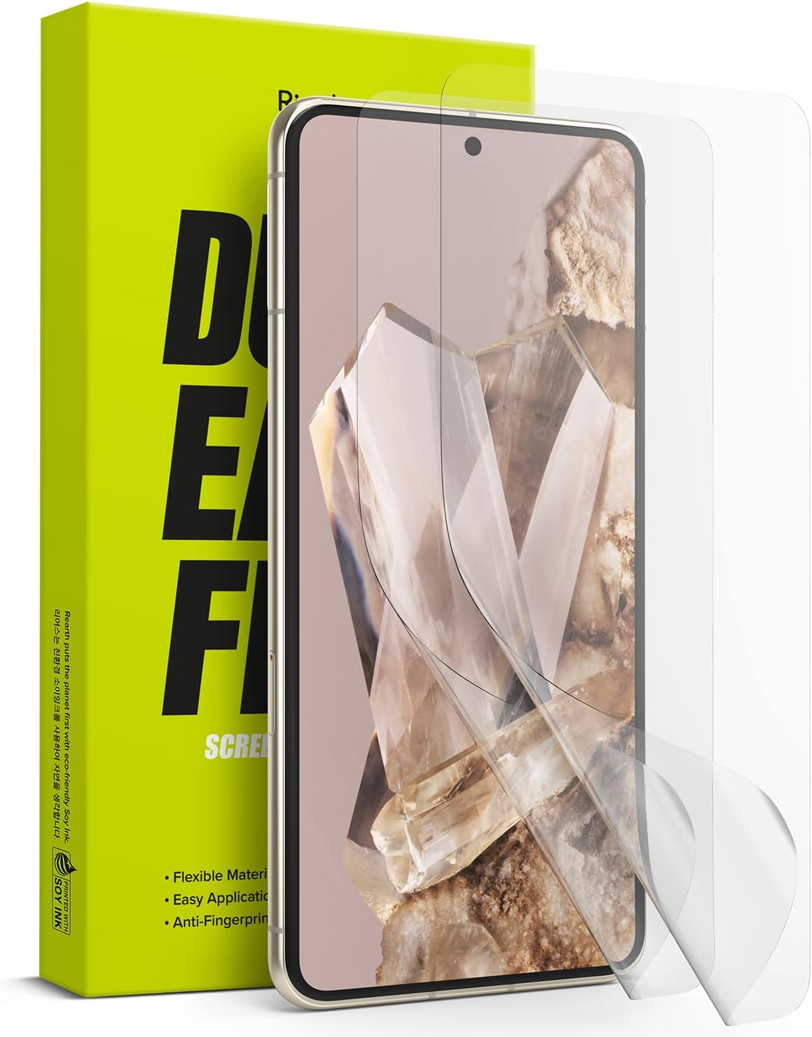 Ringke Onyx – Funda compatible con Google Pixel 8 Pro verde oscuro + doble película fácil compatible con Google Pixel 8 Pro