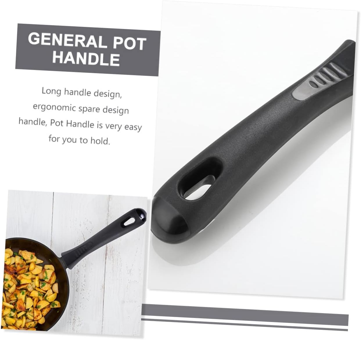 Cacerola con mango de cacerola, utensilios de cocina con asas extraíbles, sartén para camping, Sartenes con asas extraíbles, mango de agarre de