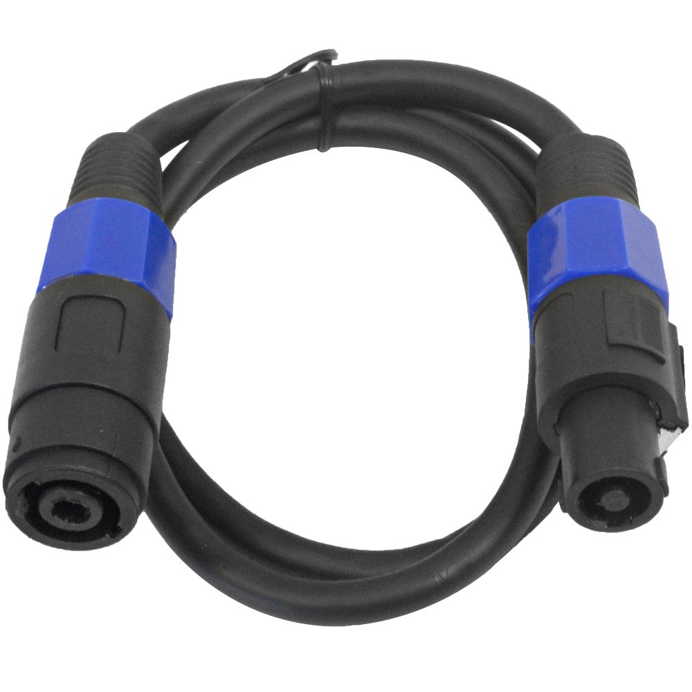Seismic Audio – SPXC-3-4Pack – Paquete de 4 cables de extensión Speakon profesionales de 3 pies – Speakon macho a Speakon hembra – Cables de
