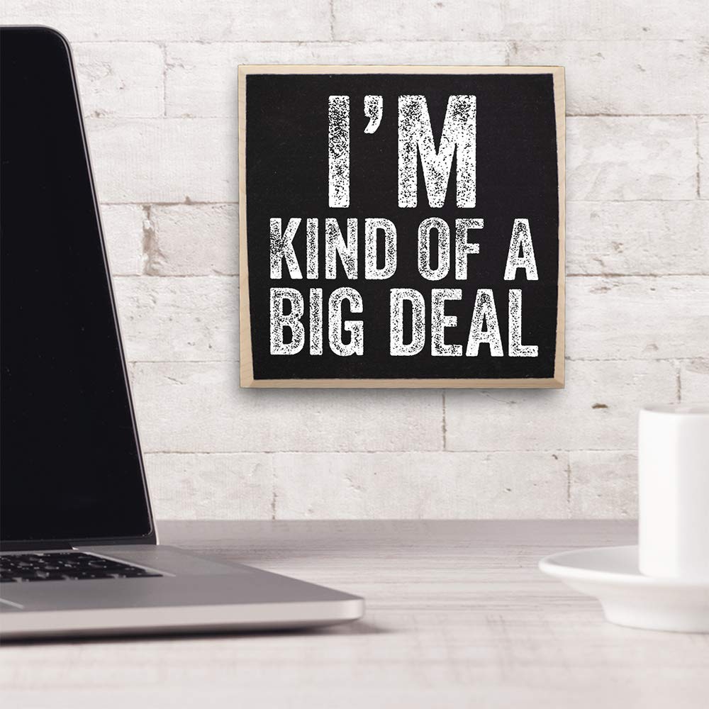 Letrero de madera con texto en inglés “I’m Kind Of A Big Deal”, decoración divertida para el hogar, oficina, divertidos letreros de oficina, gran