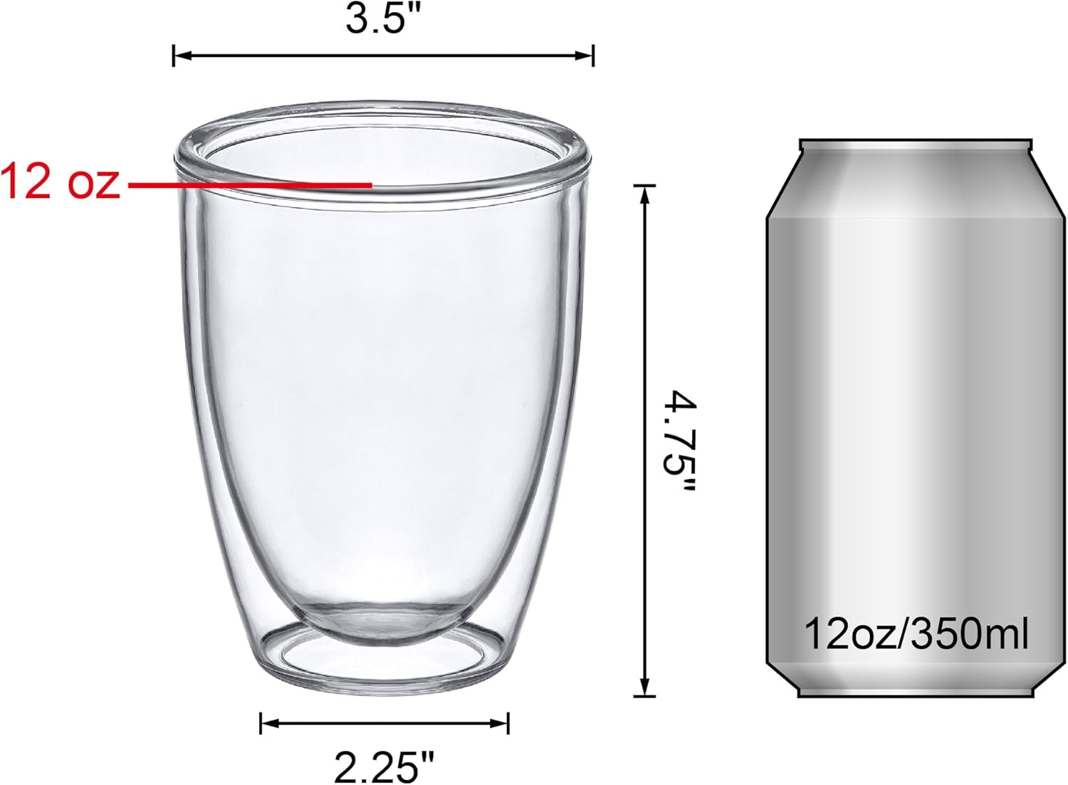 Amazing Abby – Andes – Vasos de plástico aislados de 12 onzas (juego de 4), vasos de plástico de doble pared, vasos de plástico reutilizables
