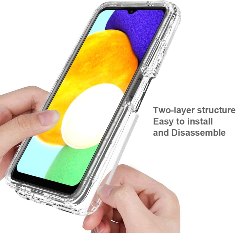 Tothedu Funda de teléfono para Galaxy A03S, Samsung A03S SM-A037U con protector de pantalla de vidrio templado, carcasa protectora de cuerpo