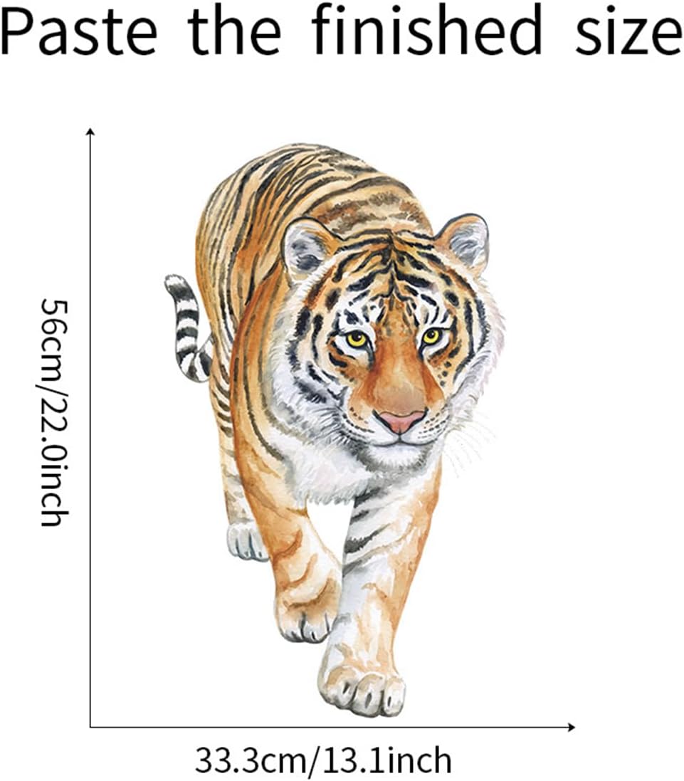 Calcomanías de pared de tigre grande, animales de la selva, el rey del bosque, calcomanías de pared extraíbles para pared de habitación de niños,