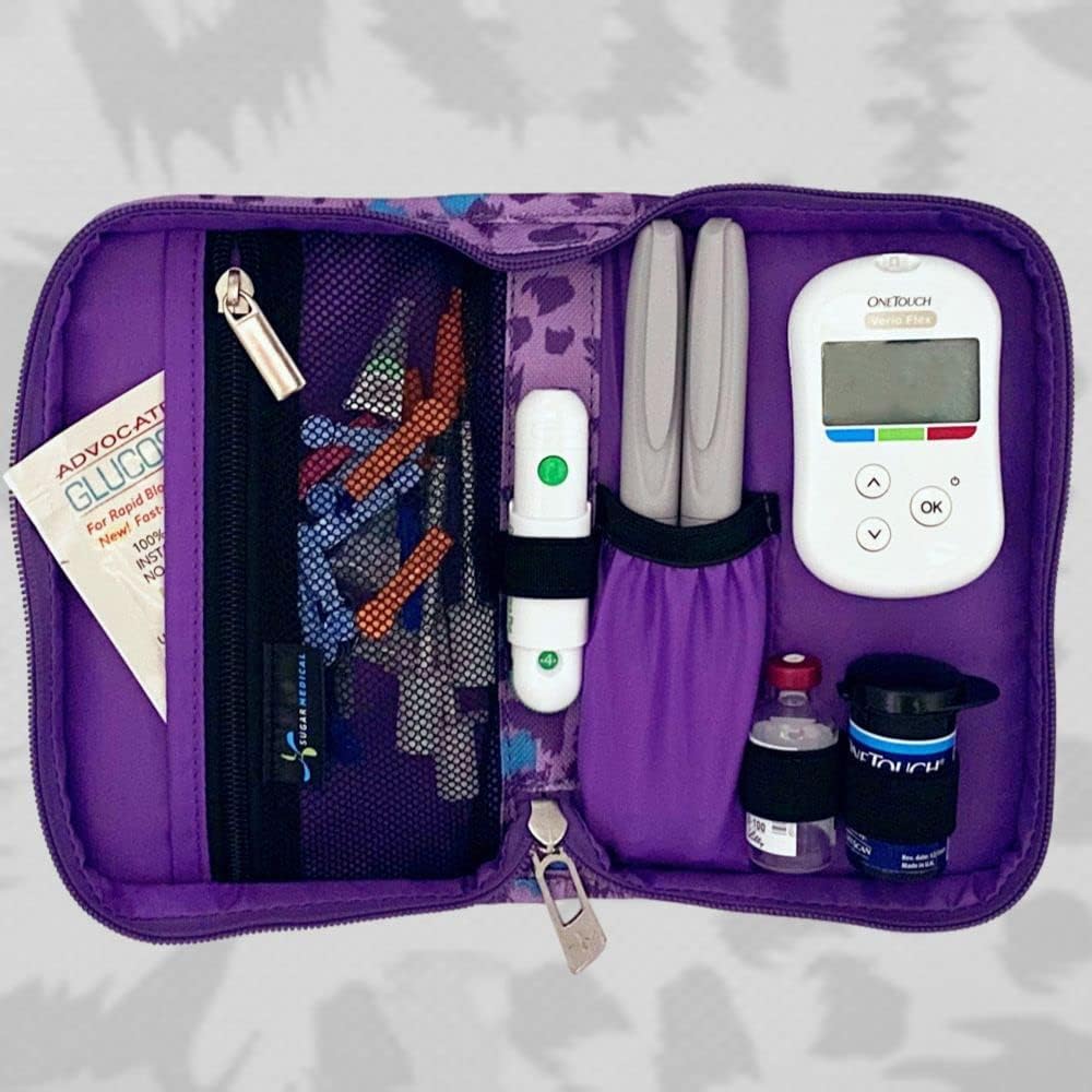 Sugar Medical Estuche de suministro para diabetes  Productos para el cuidado de la diabetes  Estuche de viaje para suministros para diabéticos