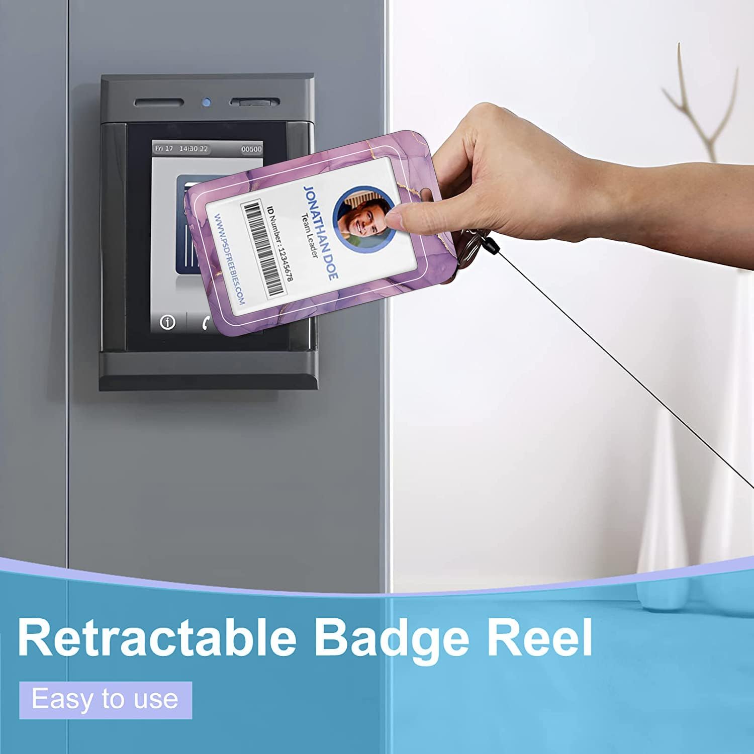 Portatarjetas con carrete retráctil, soporte vertical para tarjetas de identificación, protector de tarjeta de identificación para el trabajo,