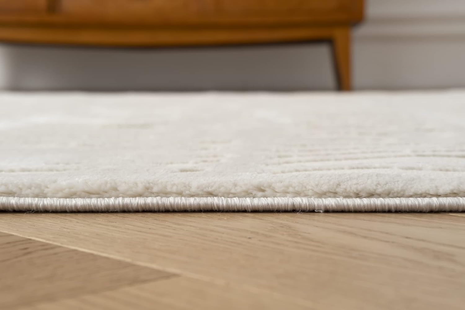 Shell – Alfombra lavable de 5 pies 3 x 8 pies, para sala de estar, dormitorio, con certificado Oeko-TEX, pelo mediano, beige, crema