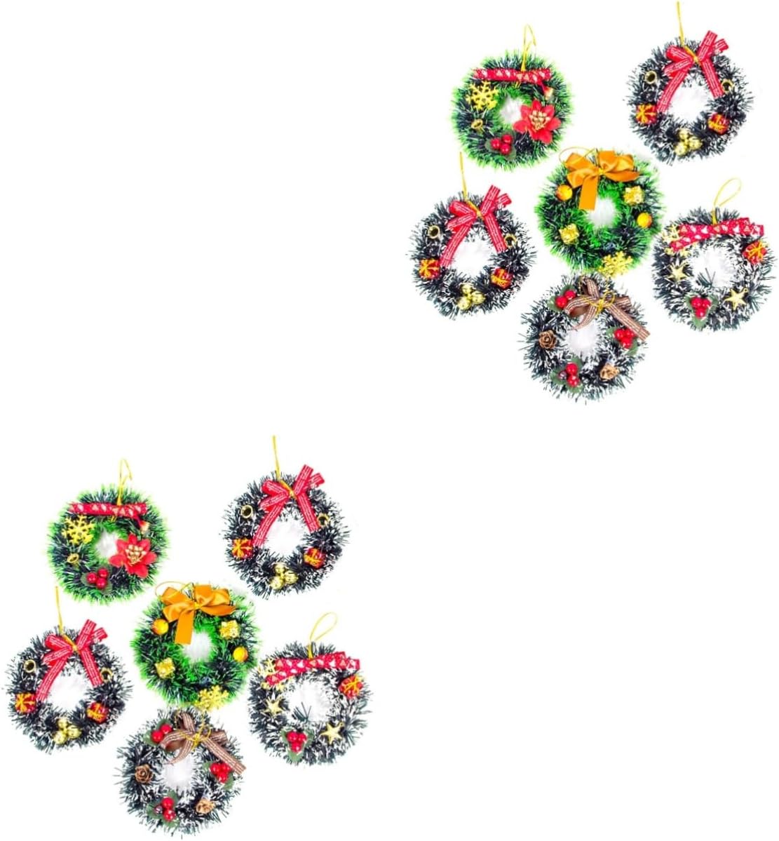 NOLITOY 12 Pcs Christmas Party Favors Xmas Wreath Artificial Christmas Wreath Christmas Tree Wreath Ornament Decoration Tiny Christmas Wreath