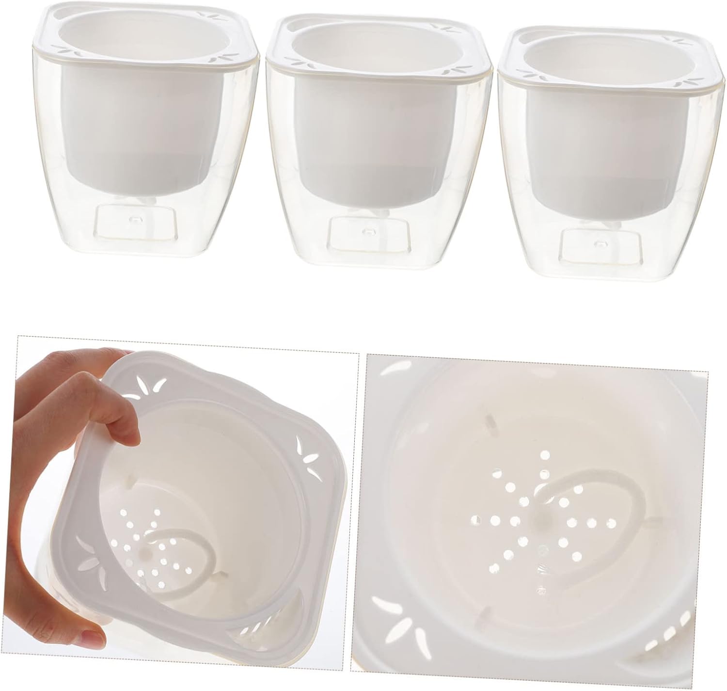 YARNOW 6 Pcs Automatic Watering Flower Pot Self Watering Planters Pots for Indoor Plants Auto Watering Planter African Violet Pot Orchid Pot Home