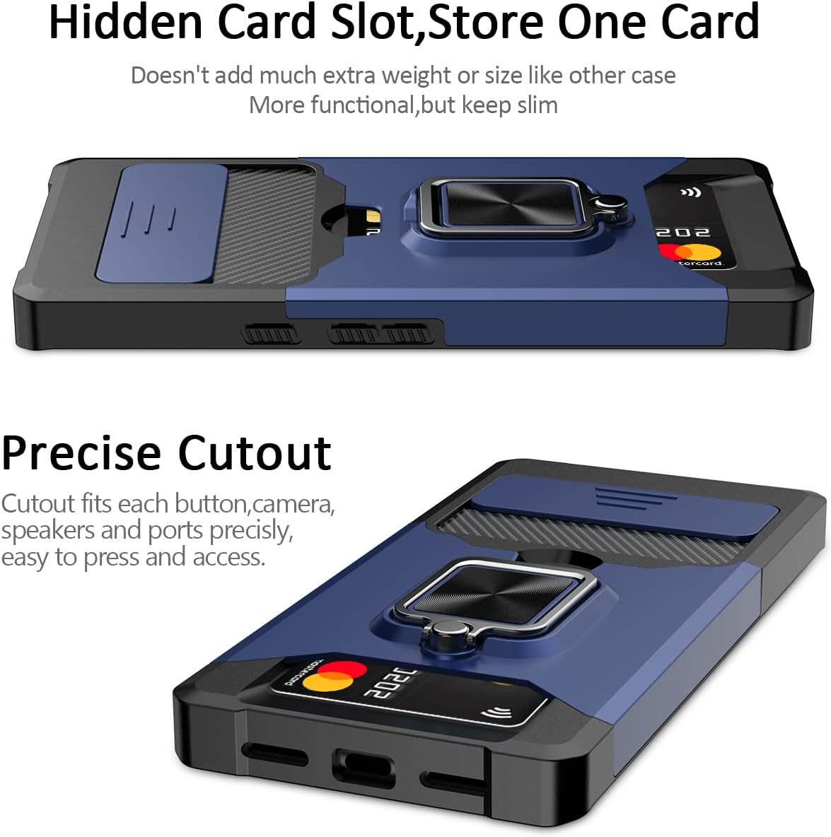 Nvollnoe Funda para Google Pixel 6 Pro con cubierta deslizante para cámara protectora resistente Pixel 6 Pro con tarjetero Funda magnética con