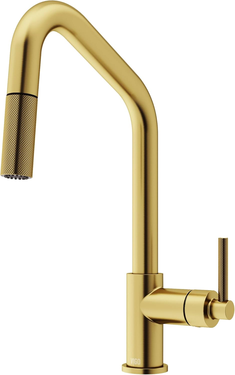 VIGO VG02038MG 9.75″ L -5.0″ W -14.5″ H Utopía 14 pulgadas. H Pulverizador desplegable de una sola manija grifo de barra de cocina en oro cepillado