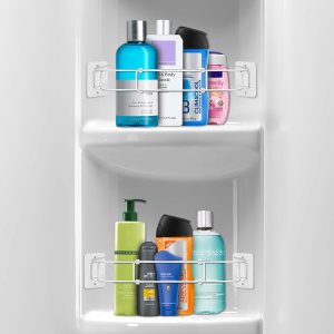 DZGKGM Barra de almacenamiento de esquina para ducha de caravana, paquete de 2, organizador ajustable de acero inoxidable para cámper, remolque de DZGKGM Barra de almacenamiento de esquina para ducha de caravana, paquete de 2, organizador ajustable de acero inoxidable para cámper, remolque de