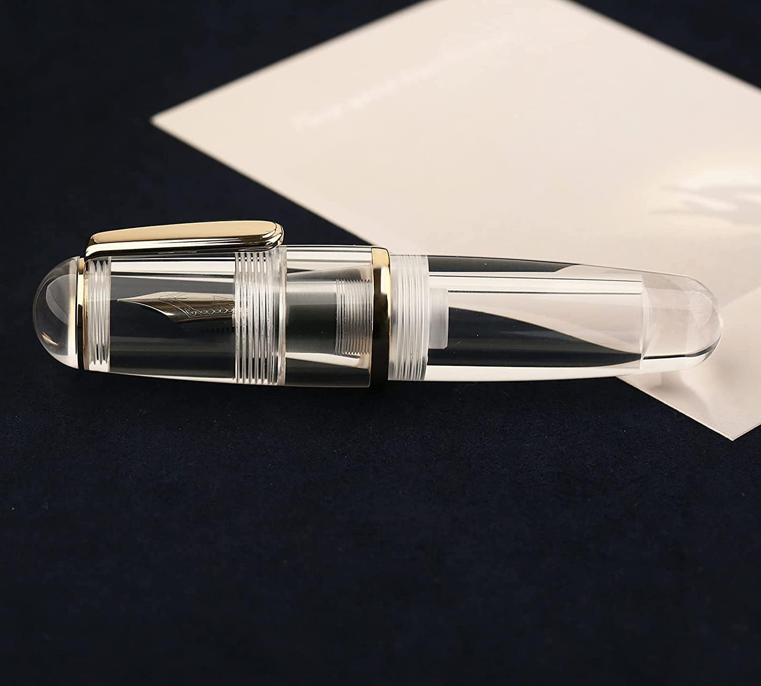Majohn Q1 – Pluma estilográfica de punta fina, pequeño hombre gordo transparente, con relleno de cuentagotas de bolsillo, gran capacidad