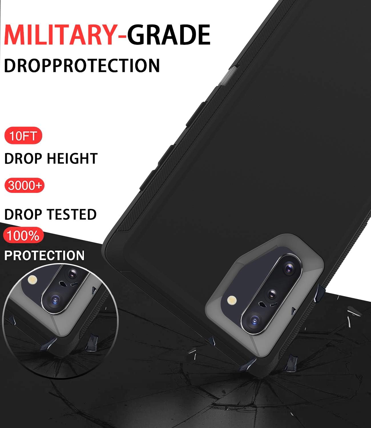 Guirble Funda para Samsung Galaxy Note 10, a prueba de golpes, a prueba de caídas, funda protectora resistente para Samsung Note 10 de 6.3 pulgadas