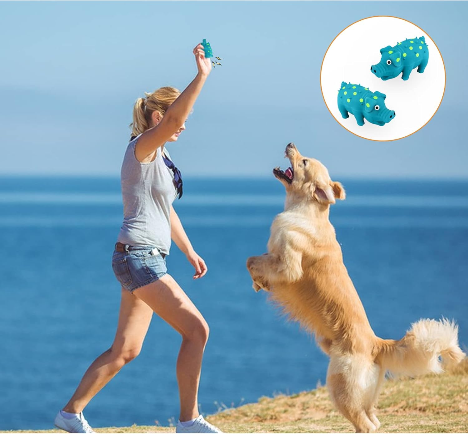 WishLotus Juguete de látex natural para perros, 2 piezas en forma de cerdo para limpieza de dientes, mini juguete de cerdo para perros pequeños para