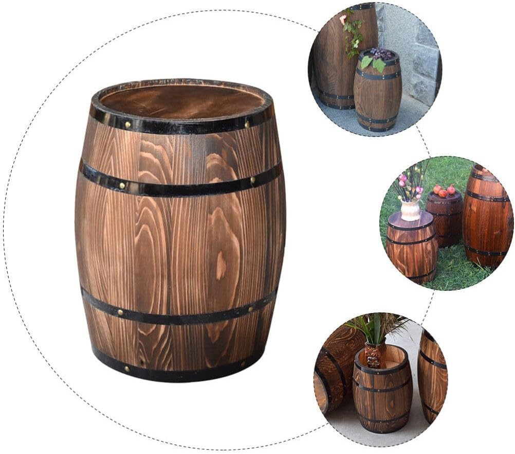 Unomor Barril de roble envejecido, barril de whisky de madera, barril de vino, bar de vino, bar de cerveza, barril de vino tinto de madera, adorno
