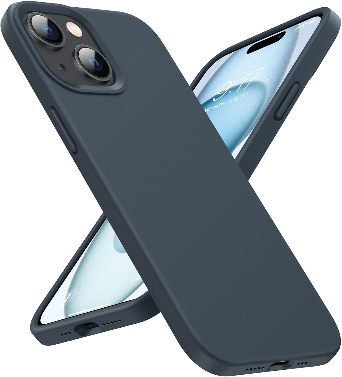 Funda diseñada para iPhone 15, funda de silicona protección contra caídas de grado militar forro de microfibra antiarañazos funda de silicona ultra