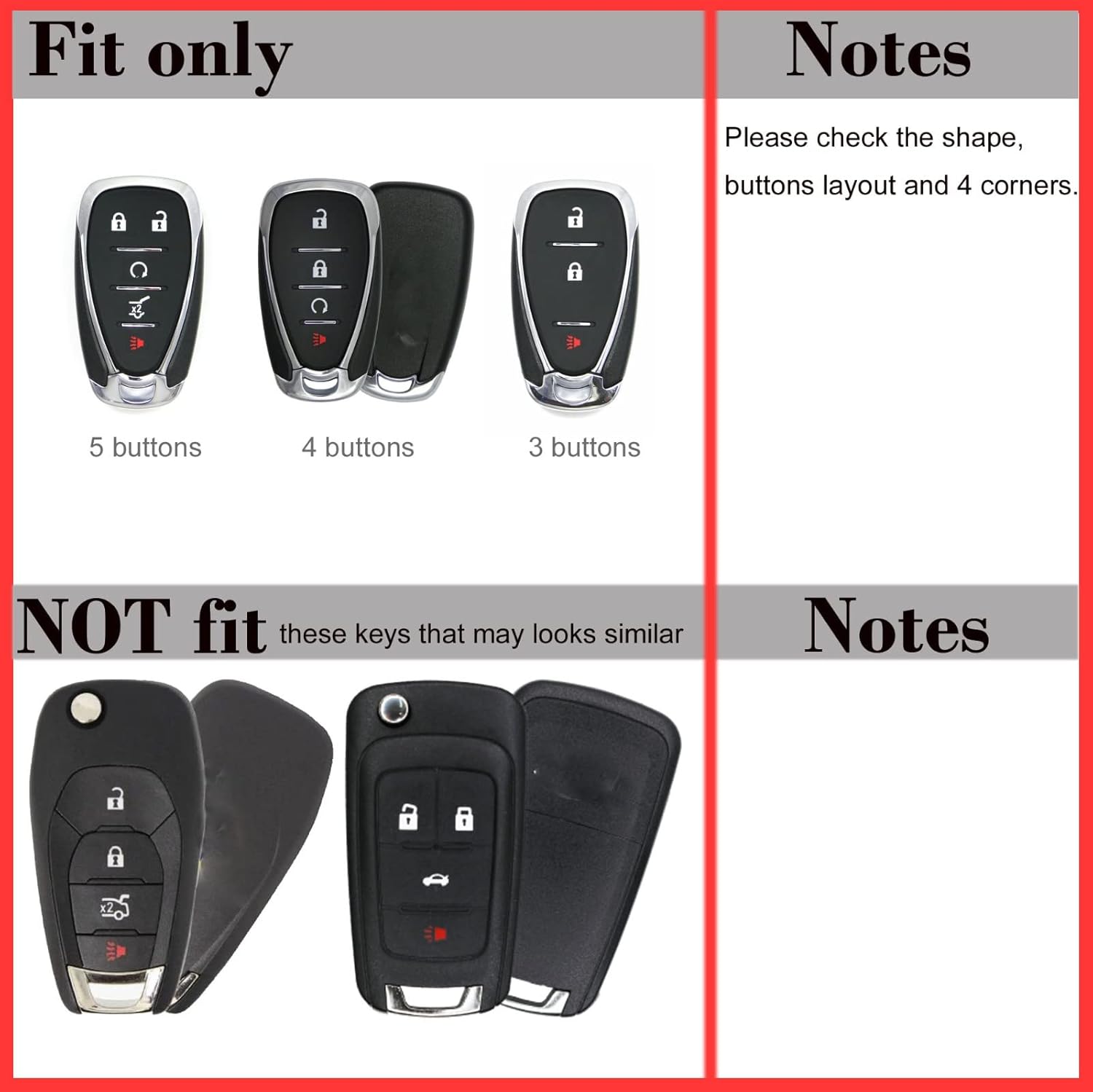Funda para llavero + llavero para Chevrolet Chevy Malibu Camaro Trax Traverse Sonic Cruze Volt Equinox Trailblazer