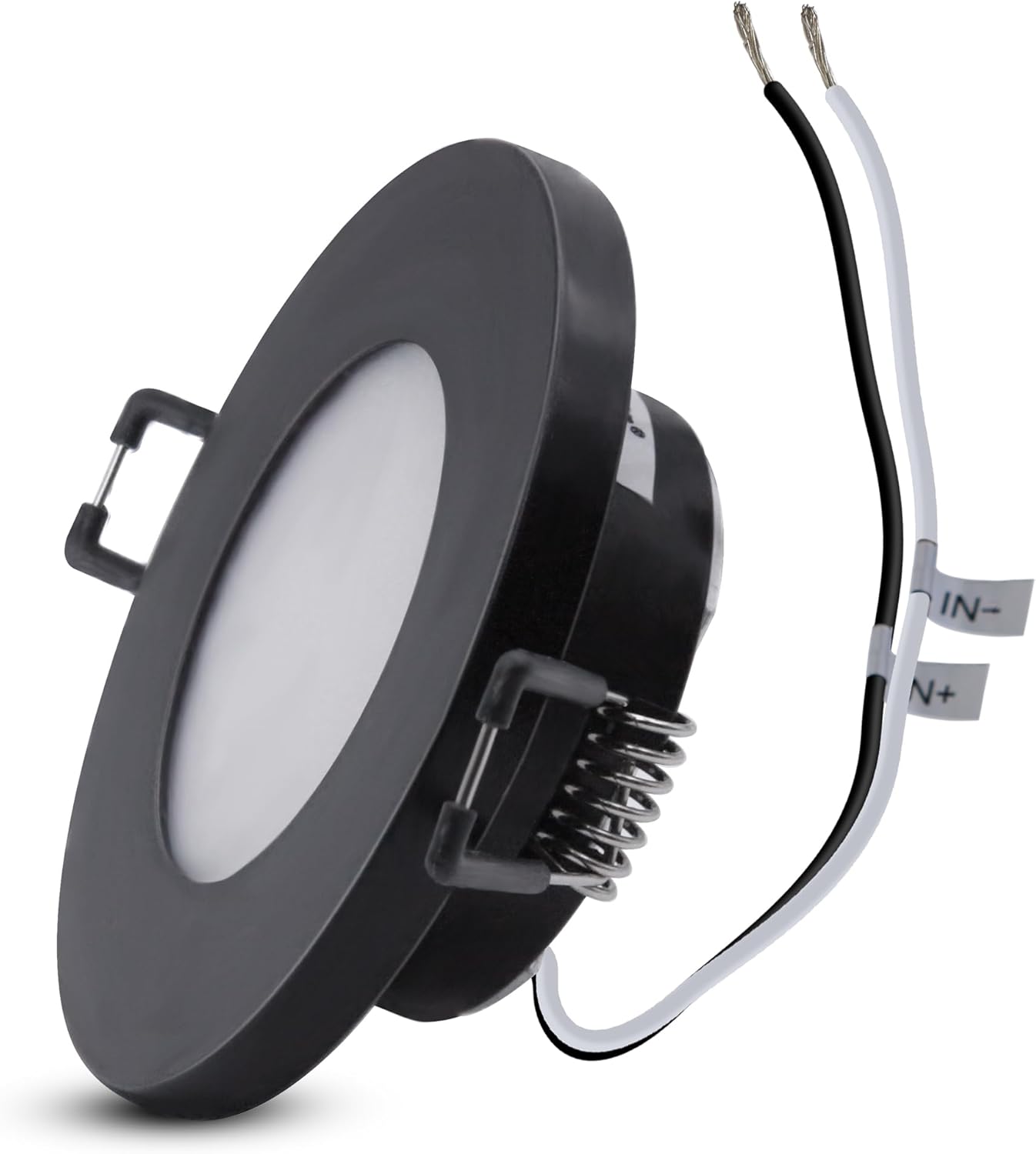 Facon Luz LED de disco de 3 pulgadas, 12 V, súper delgada, empotrada, luz interior de 12 voltios para casas rodantes, caravanas, caravanas,