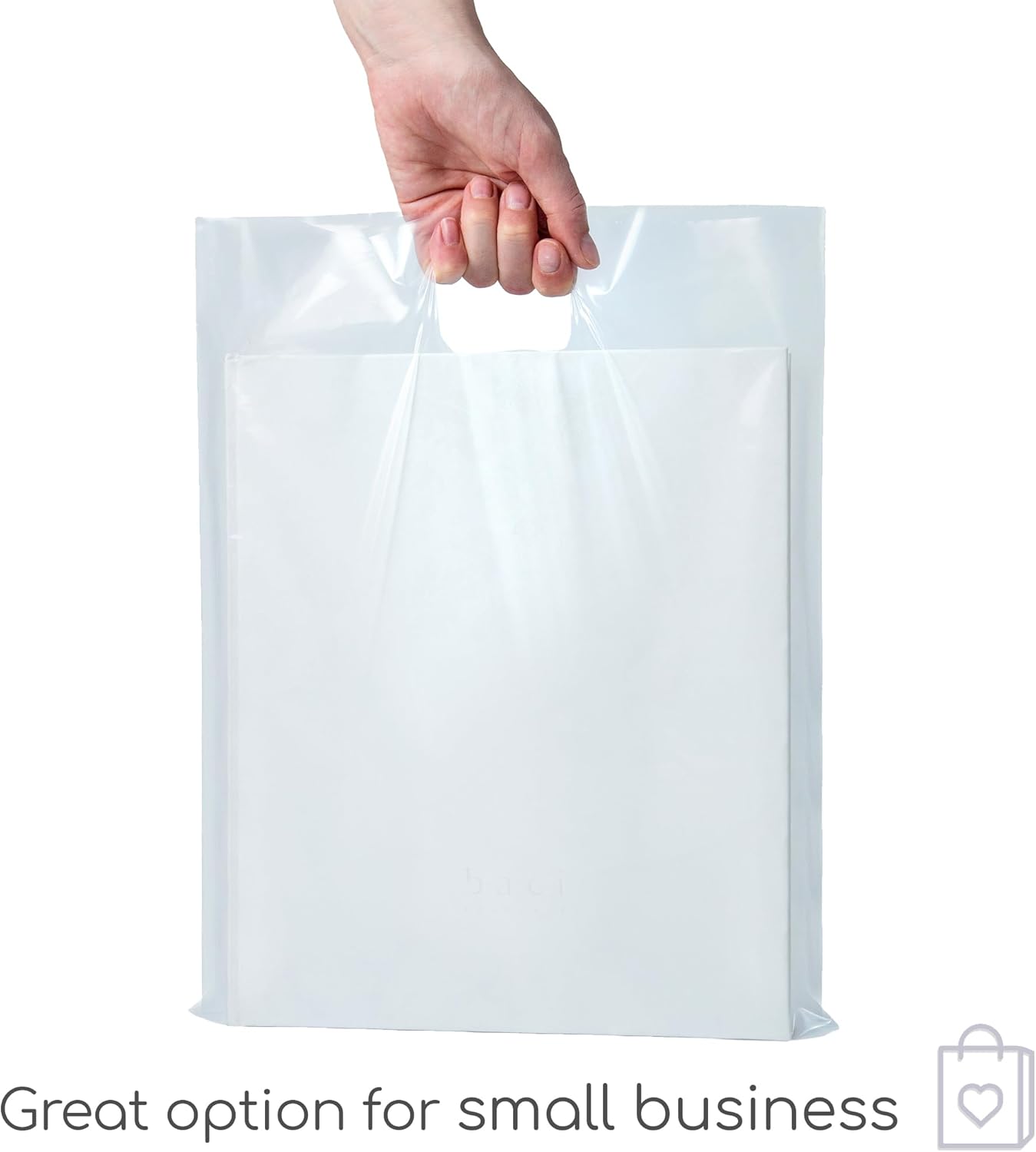 Choice Marts 100 bolsas de plástico transparente con asas de 2 mil, 12 x 15 pulgadas, bolsas de mercancía gruesas y brillantes, bolsas de compras