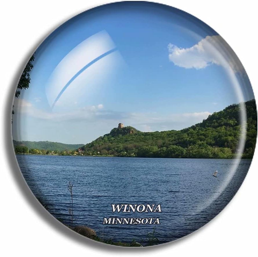 Imán de cristal para nevera, Winona, Minnesota, Estados Unidos, recuerdo de viaje, pegatina divertida para regalo, decoración del hogar, oficina,
