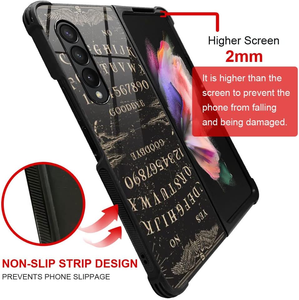 DAIZAG Funda compatible con Samsung Galaxy Z Fold 3 5G, tablero de Ouija Witchy para niños y niñas, suave y delgado TPU gráfico, a prueba de golpes,