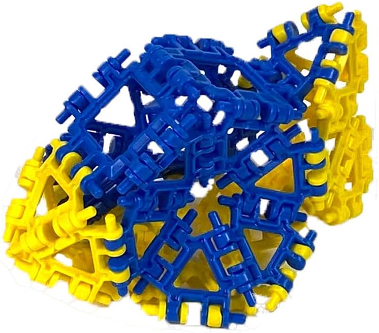 That Hinge Toy – Juego de 82 piezas azul + rosa, animal + más juguete de construcción STEM