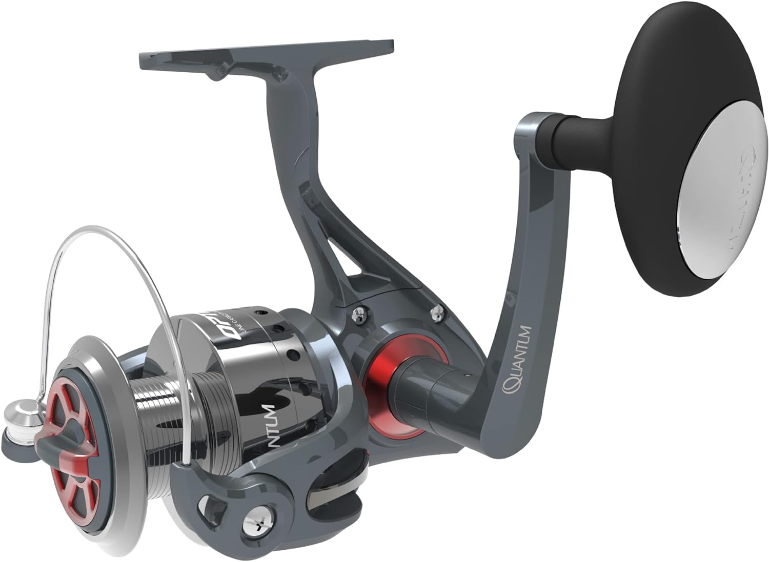 Quantum Optix – Carrete de pesca giratorio, 4 rodamientos (3 + embrague), antirretroceso con engranajes suaves y alineados con precisión, embalaje