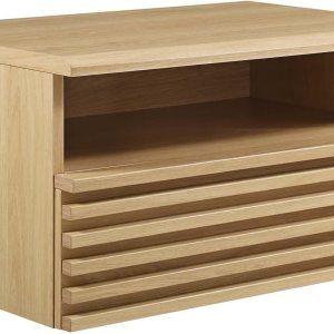 Modway Render Mid-Century – Mesita de noche moderna para montaje en pared, roble Modway Render Mid-Century – Mesita de noche moderna para montaje en pared, roble