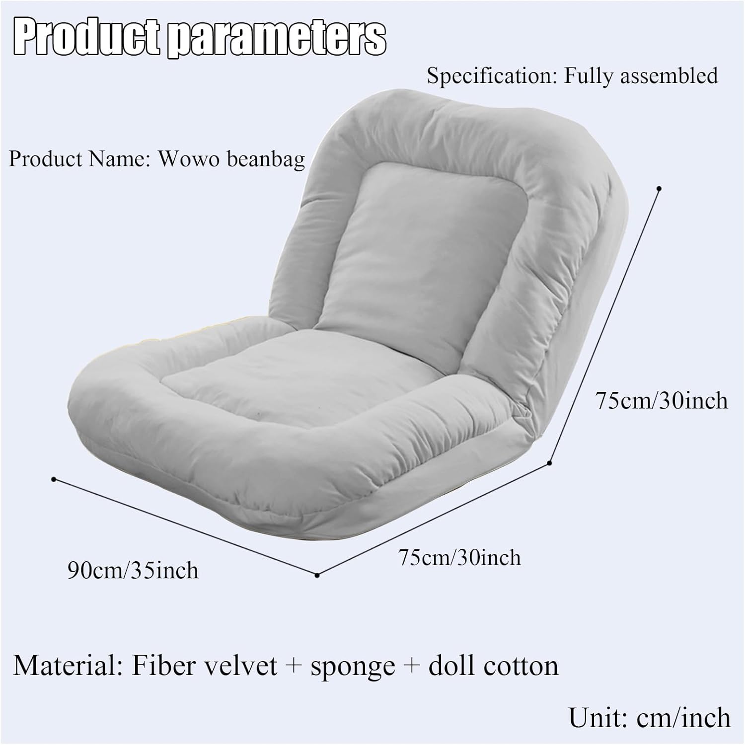 Sofá cama perezoso, acolchado suave, silla de juegos de respaldo alto, fundas de sofá de tatami, sofá de suelo perezoso fácilmente plegables para