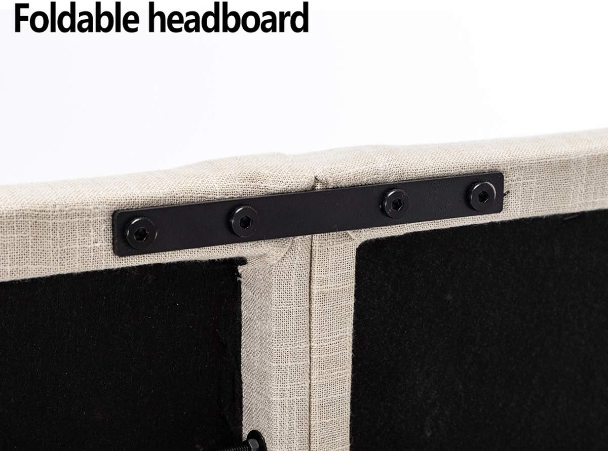Yongchuang Upholstered Headboard King Foldable Headboard for King Size Bed Adjustable Height Oatmeal