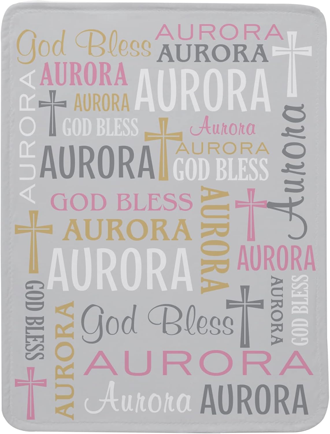 Let’s Make Memories Manta personalizada con texto en inglés God Bless para bebé recién nacido, sacramentos, color rosa, 30×40 pulgadas