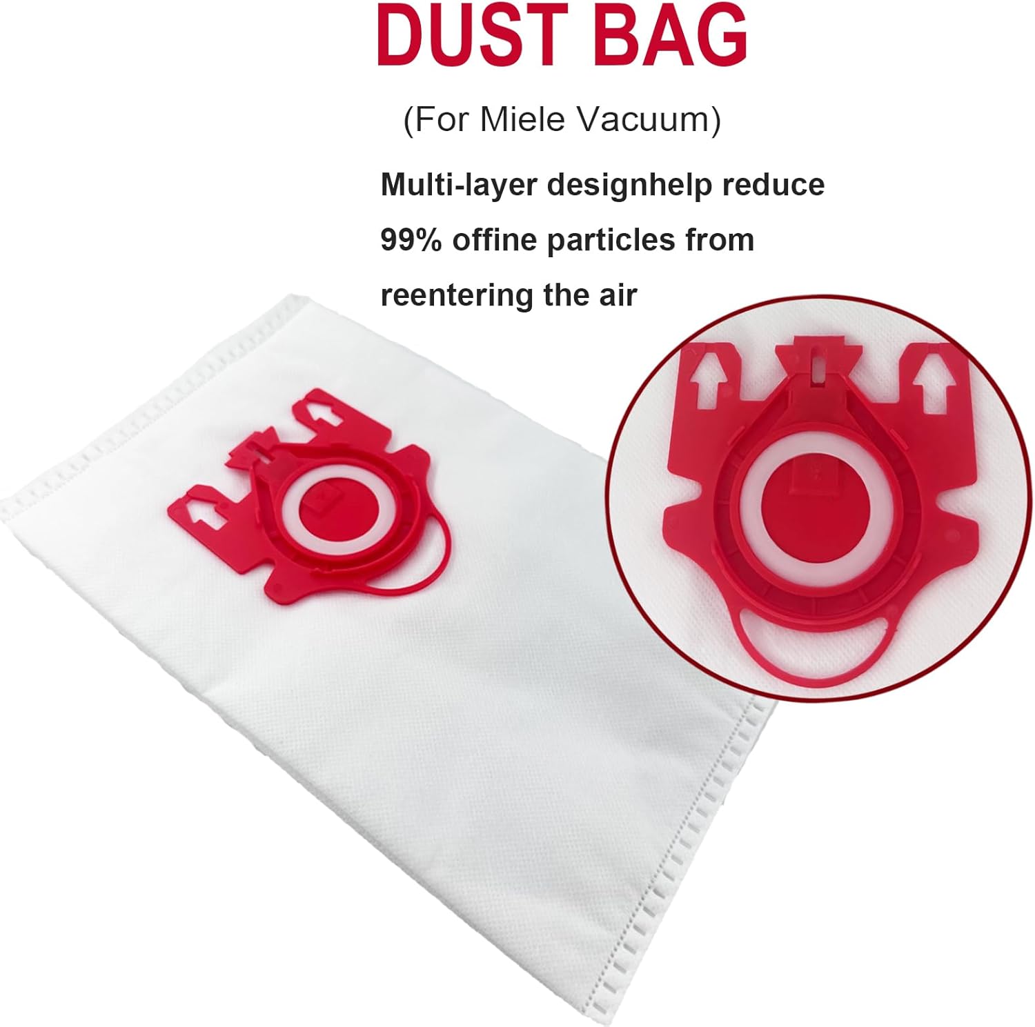 Paquete de 10 bolsas Airclean GN 3D para aspiradora compatibles con Miele Classic C1 Complete C1, C2, C3, S400i S600 S2 S5 S8 Series con 3 filtros