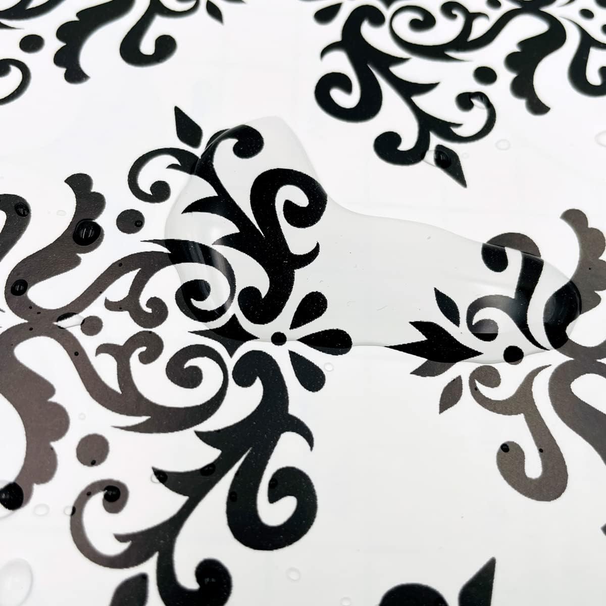 Yifely Revestimiento autoadhesivo para estantes, papel extraíble para muebles para cubrir cajones de apartamentos, damasco negro retro, 17.7