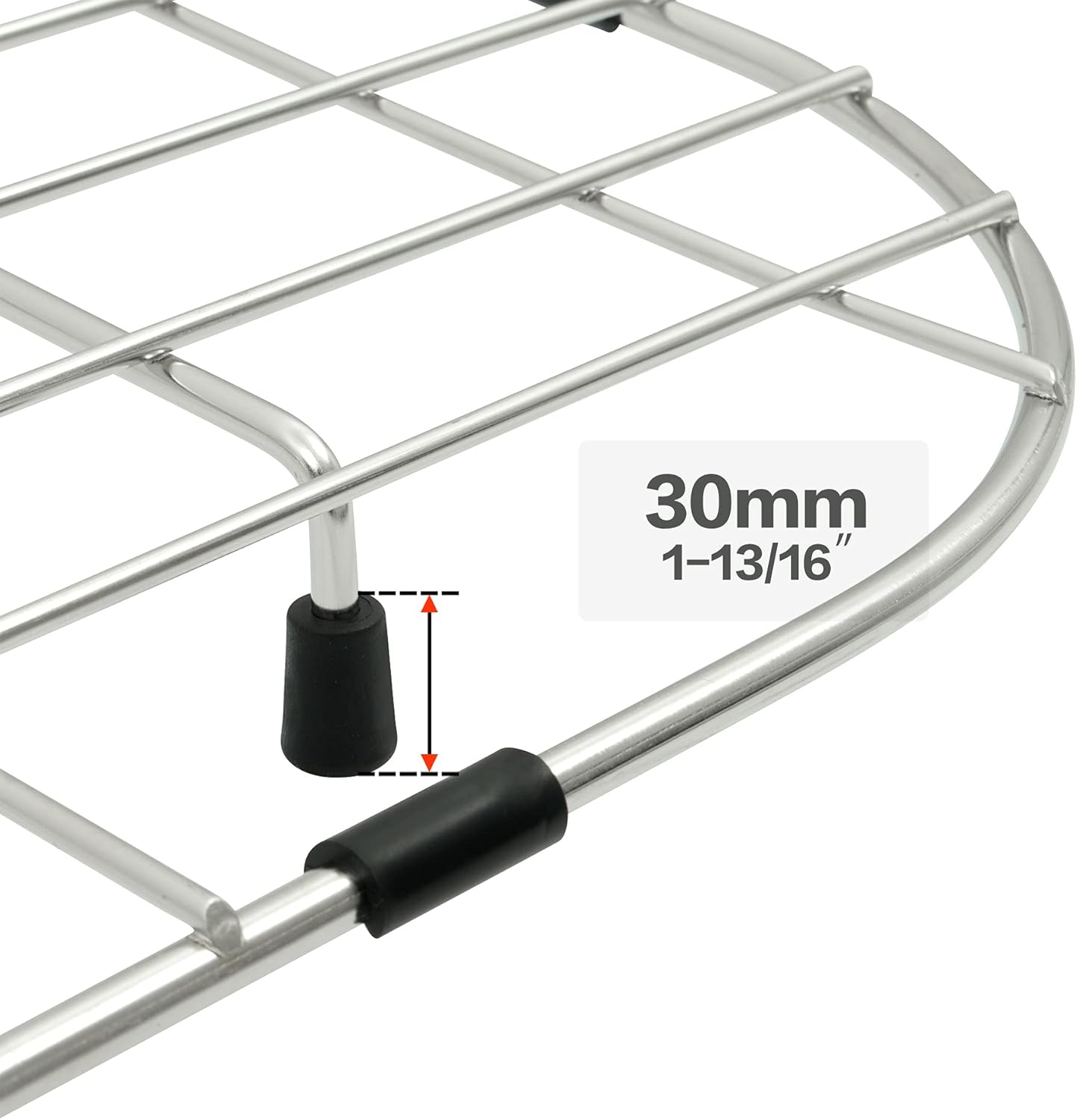 LQS Rejilla para fregadero de cocina, protector de fregadero de 27 916 x 13 916 pulgadas con orificio de drenaje trasero para fregadero individual,