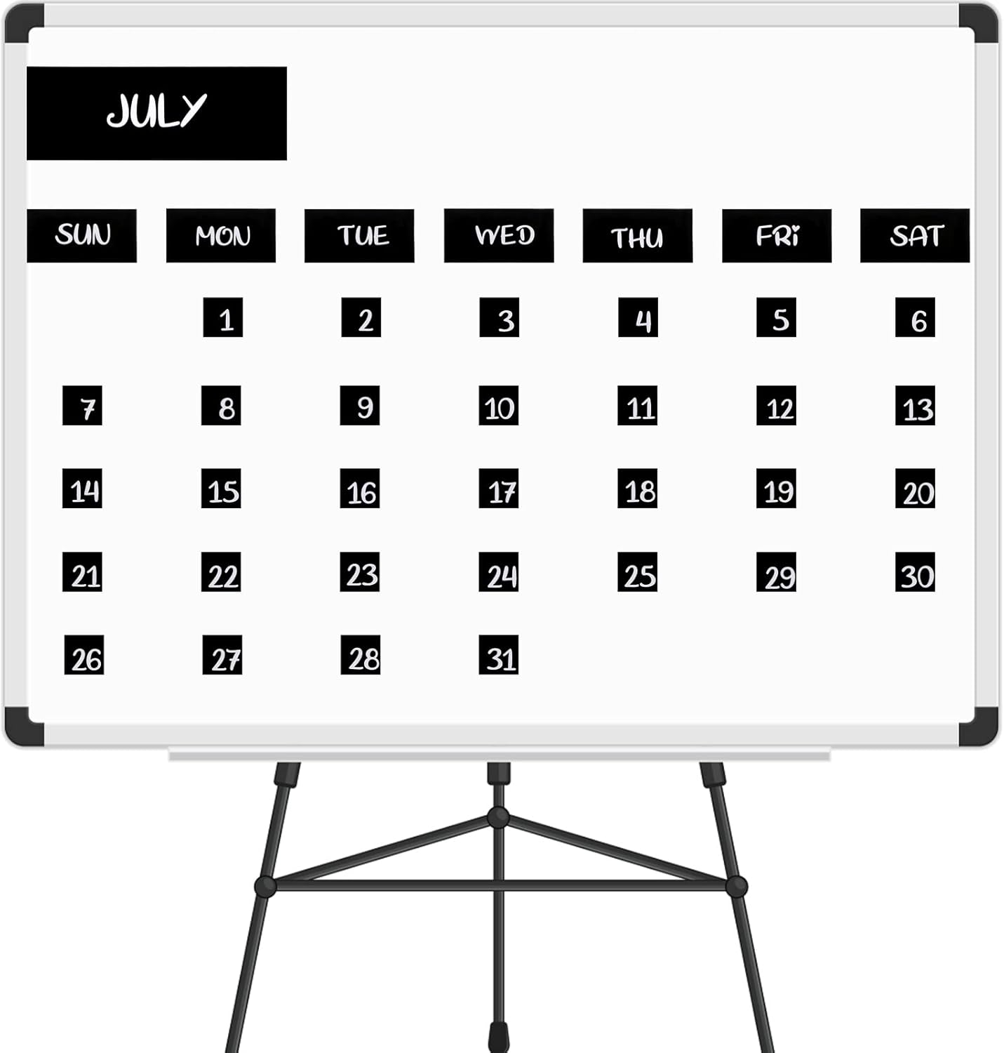 50 piezas magnéticas de días de la semana y meses, calendario magnético indicadores de fechas para oficina, calendario magnético para refrigerador,