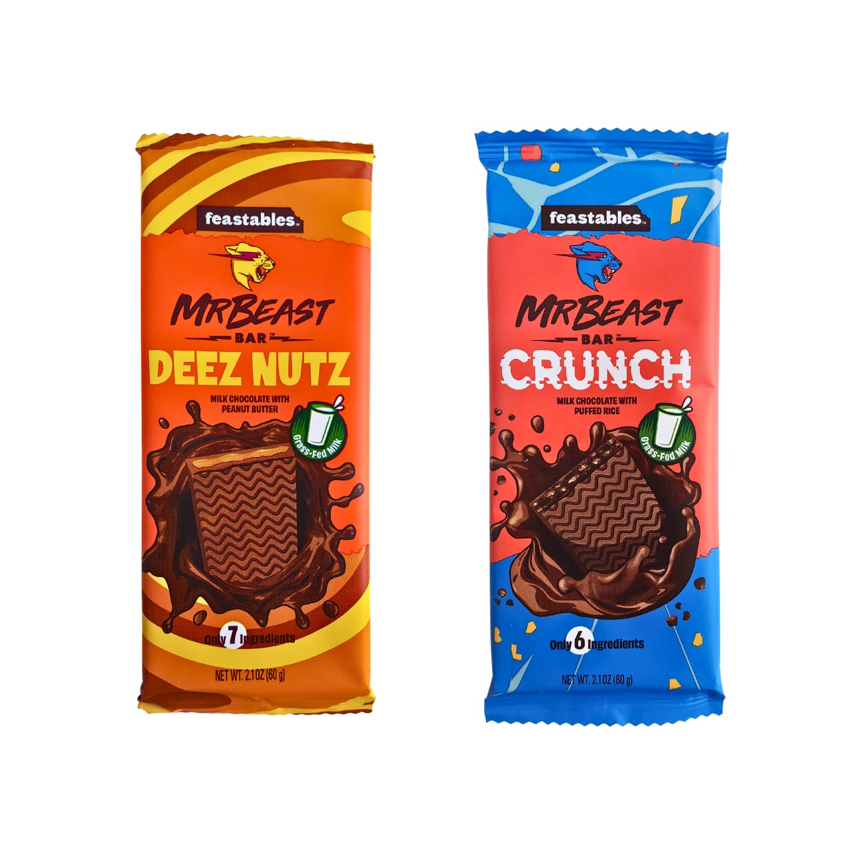 Feastables Mr Beast Bar Crunch & Deez Nutz Combo, 0.04 oz