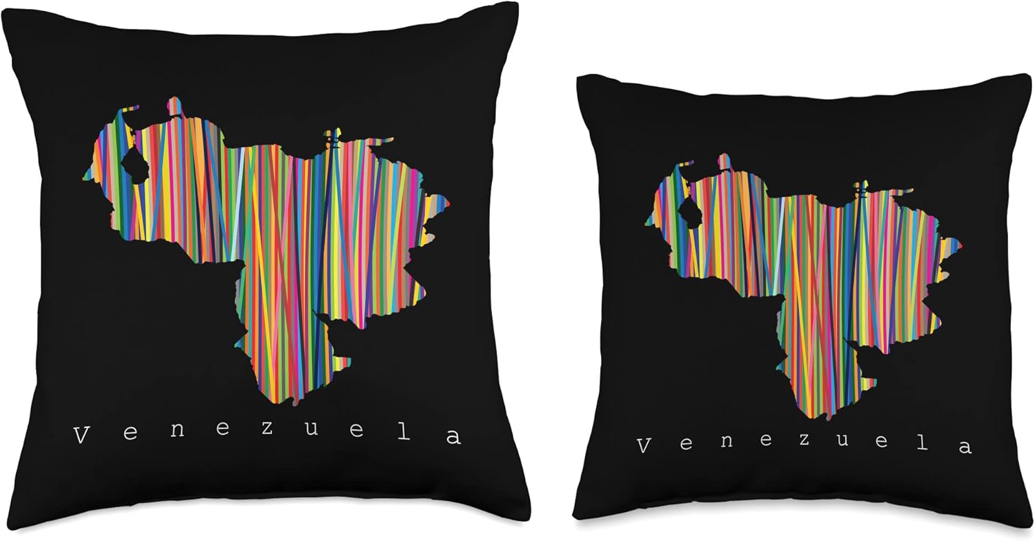 Franelas CSS Venezuela Multicolor  Regalo para venezolanos  Almohada cojin, 18 x 18 pulgadas