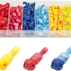 120 conectores de cable T-Tap, conectores eléctricos AWG 22-10, terminales de cable de empalme rápido autodespegables, kit surtido de terminales de 120 conectores de cable T-Tap, conectores eléctricos AWG 22-10, terminales de cable de empalme rápido autodespegables, kit surtido de terminales de