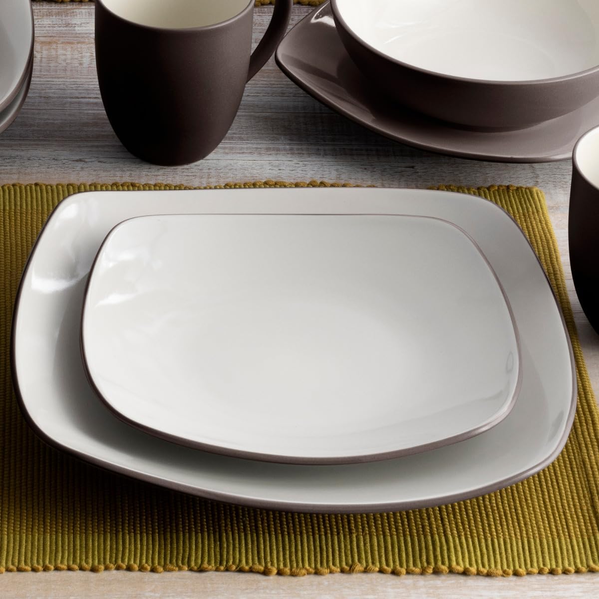 Noritake Colocador cuadrado de 4 piezas de chocolate Colorwave