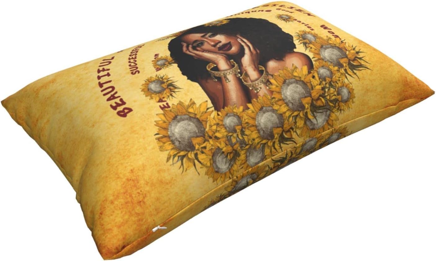 Fundas de almohada para cama de niña africana con cremallera oculta, funda de almohada lumbar, tamaño Queen estándar de 20 x 30 pulgadas para