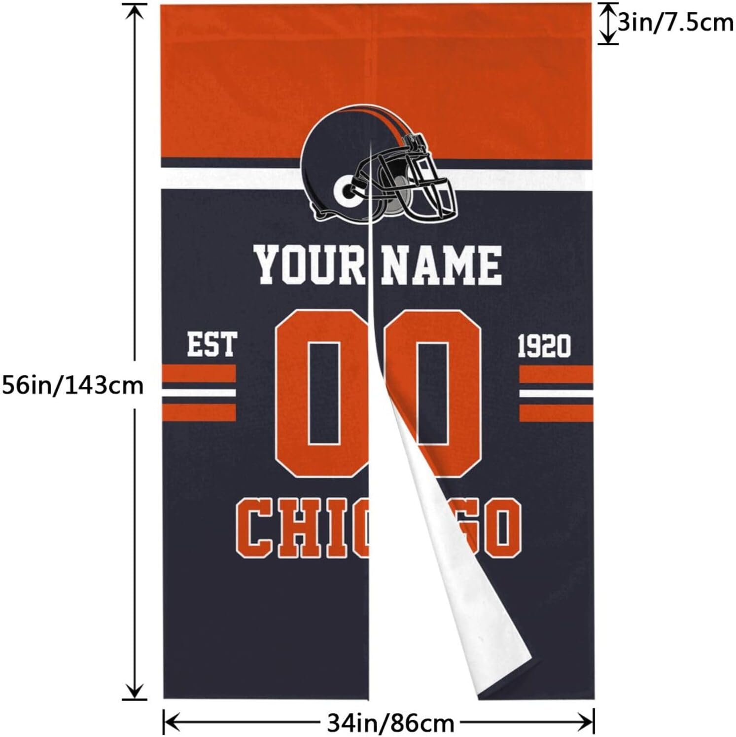 RIAWARME Chicago – Cortinas para puerta, panel de cortina personalizado con número de nombre, cortina japonesa personalizada para dormitorio,