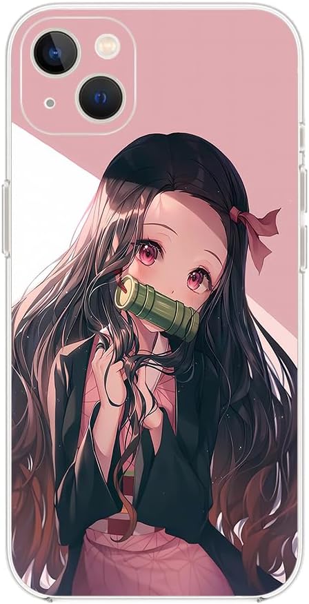 Funda protectora transparente suave para Apple iPhone 14 Plus Kamado Nezuko Anime Japón Comic06