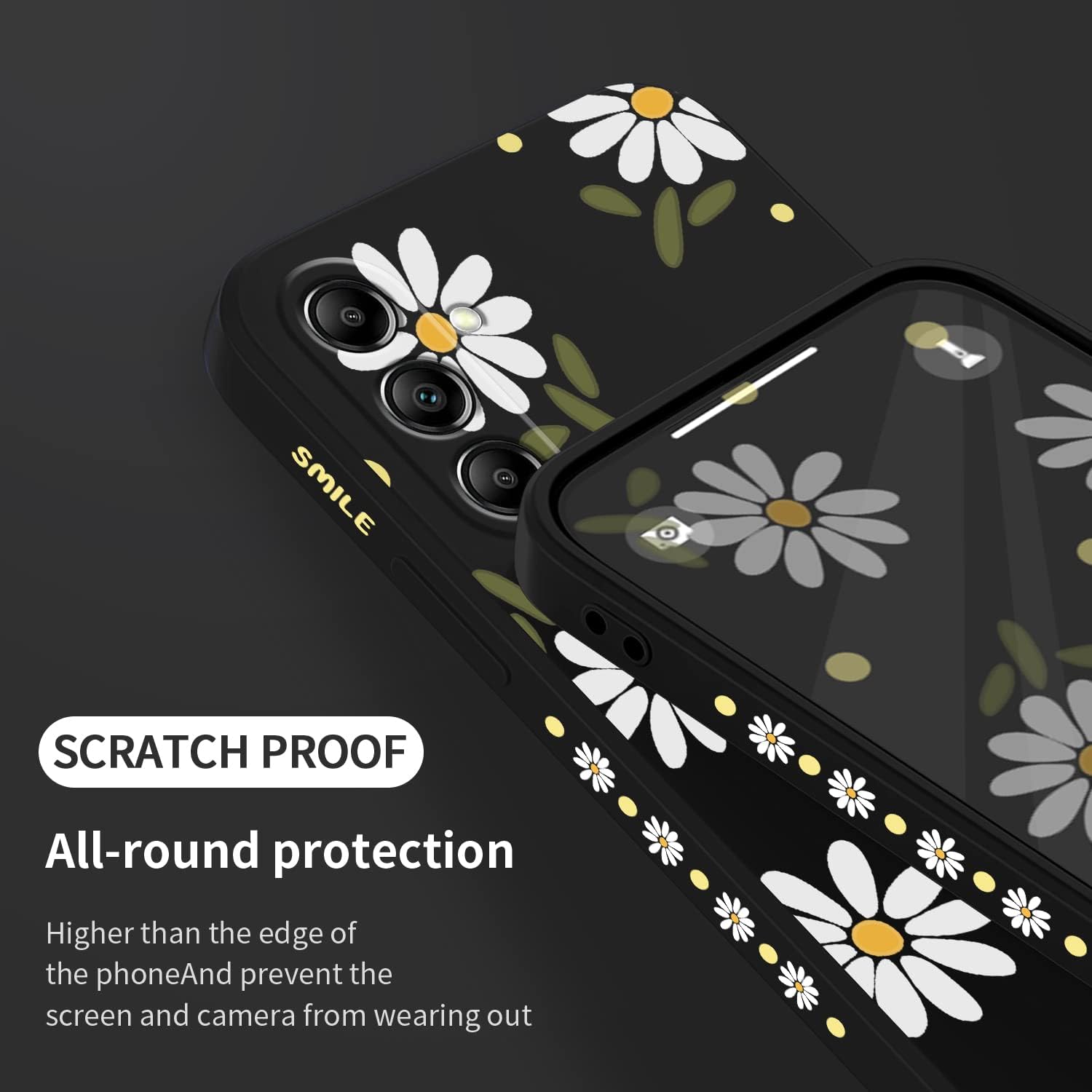 LEECG Funda para Samsung Galaxy A14 5G, mariposa de flores amarillas para niña, funda Galaxy A14, a prueba de golpes, flexible, protector protector