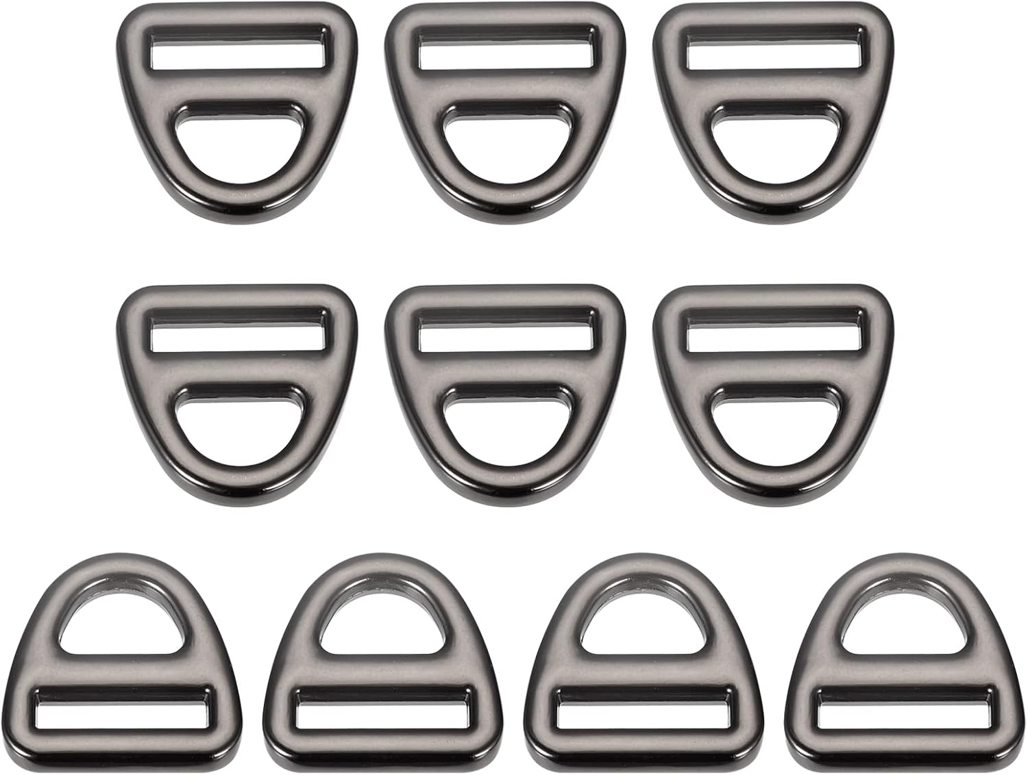 uxcell Ajustador de hebilla triangular, ajustable de anillos en D, triángulo con clip giratorio de barra para correas de bolsa de cincha