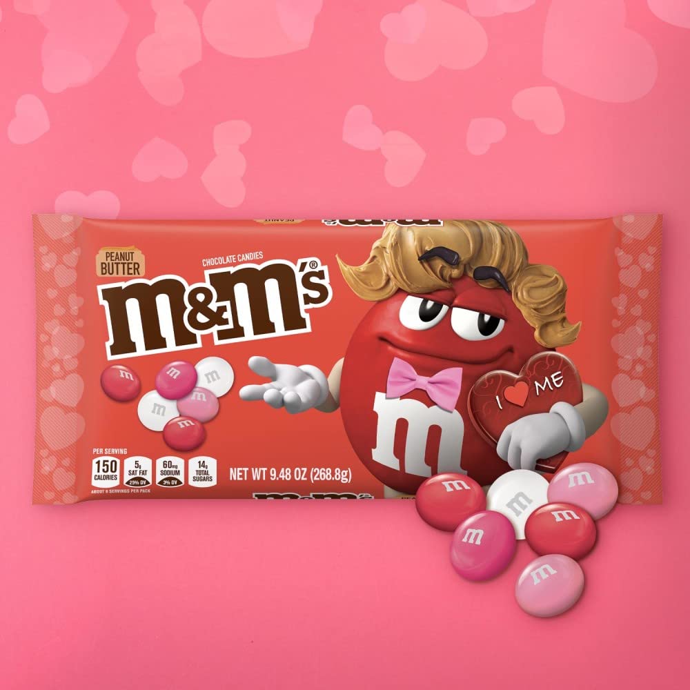 M & M’s MANTEQUILLA DE MANÍ LAVALENTINA 9.48 onzas, Rojo